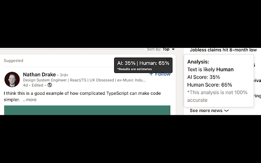 AI Detector  from Chrome web store to be run with OffiDocs Chromium online