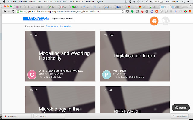 AIESEC in new tab  from Chrome web store to be run with OffiDocs Chromium online