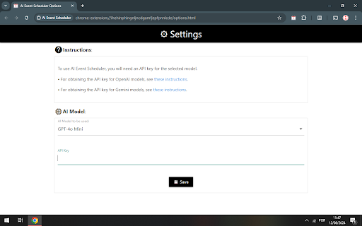 AI Event Scheduler  from Chrome web store to be run with OffiDocs Chromium online