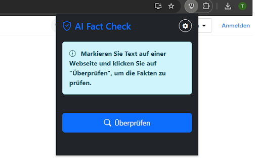AI Fact check  from Chrome web store to be run with OffiDocs Chromium online
