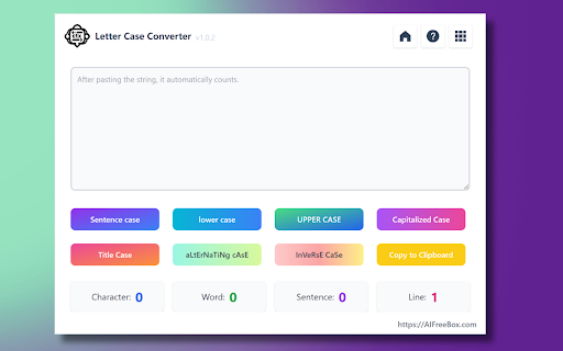 AIFreeBox TextHelper: Letter Case Converter  from Chrome web store to be run with OffiDocs Chromium online