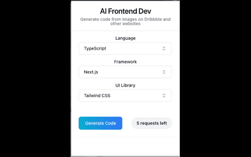 AI Frontend Generator  from Chrome web store to be run with OffiDocs Chromium online