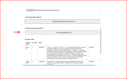 AI Generate Invoice Chrome Extensions  from Chrome web store to be run with OffiDocs Chromium online