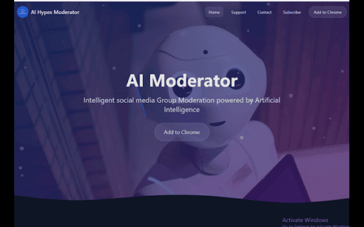 AI Hypes, Moderator  from Chrome web store to be run with OffiDocs Chromium online