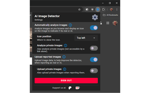 AI Image Detector  from Chrome web store to be run with OffiDocs Chromium online