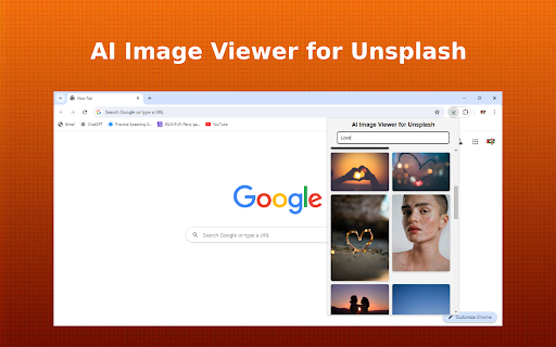 AI Image Viewer for Unsplash  from Chrome web store to be run with OffiDocs Chromium online