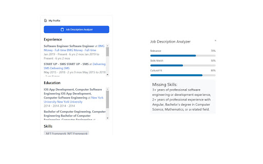 AI Job Analyzer  from Chrome web store to be run with OffiDocs Chromium online