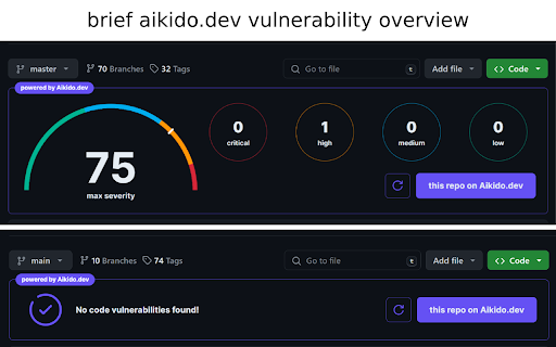 Aikido Github integration  from Chrome web store to be run with OffiDocs Chromium online