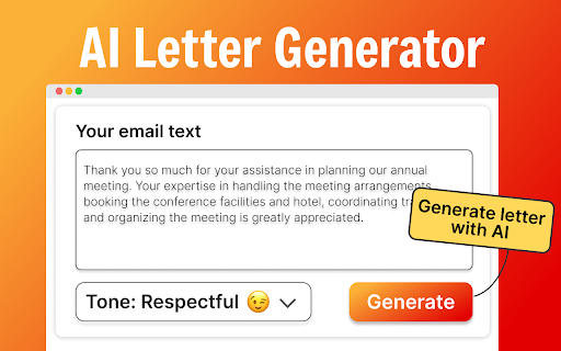 AI Letter Generator  from Chrome web store to be run with OffiDocs Chromium online