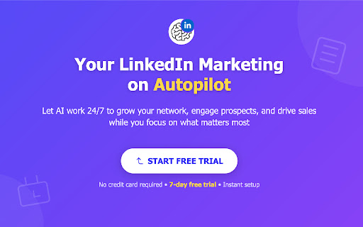 AI Marketer for LinkedIn – Your AI Agent for Automated LinkedIn Growth  from Chrome web store to be run with OffiDocs Chromium online