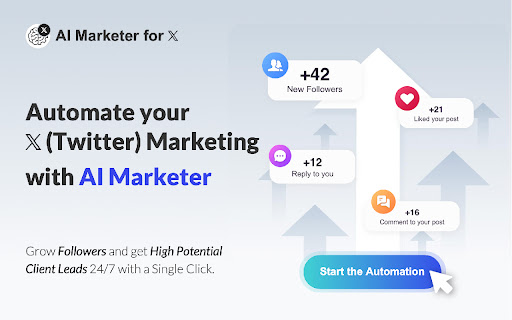 AI Marketer for X – Your AI Marketing Employee for Twitter (X)  from Chrome web store to be run with OffiDocs Chromium online
