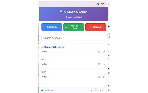 AI Mode Queries Finder  from Chrome web store to be run with OffiDocs Chromium online