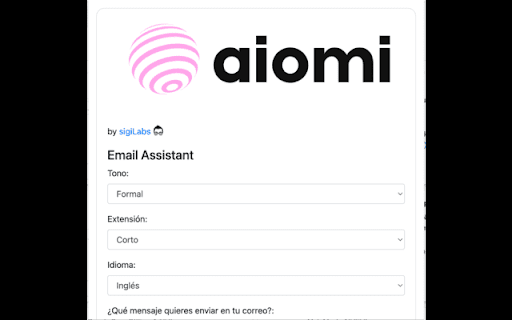 Aiomi: AI Assistant  from Chrome web store to be run with OffiDocs Chromium online