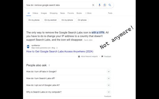 AI Overview Remover  from Chrome web store to be run with OffiDocs Chromium online