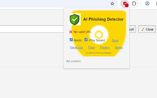 AI Phishing Detector  from Chrome web store to be run with OffiDocs Chromium online