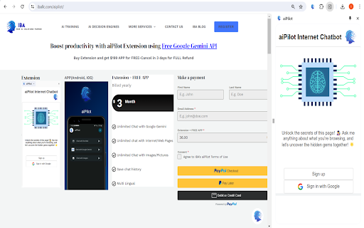 aiPilot  from Chrome web store to be run with OffiDocs Chromium online