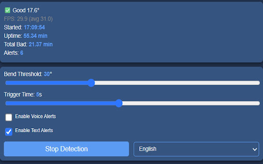 AI Posture Assistant from Chrome web store to be run with OffiDocs Chromium online AI Posture Assistant from Chrome web store to be run with OffiDocs Chromium online
