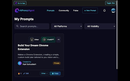 AiPromptAgent  from Chrome web store to be run with OffiDocs Chromium online
