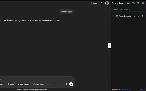 AI PromptBox: Save your prompts on ChatGPT, Claude, Gemini and DeepSeek!  from Chrome web store to be run with OffiDocs Chromium online