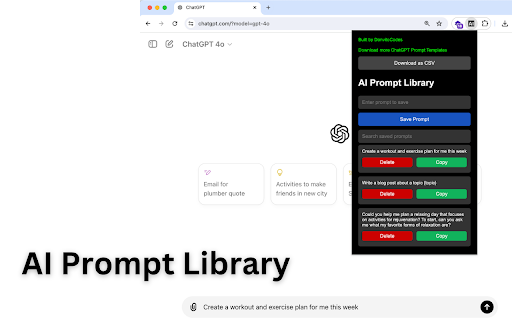 AI Prompt Library by DonvitoCodes  from Chrome web store to be run with OffiDocs Chromium online
