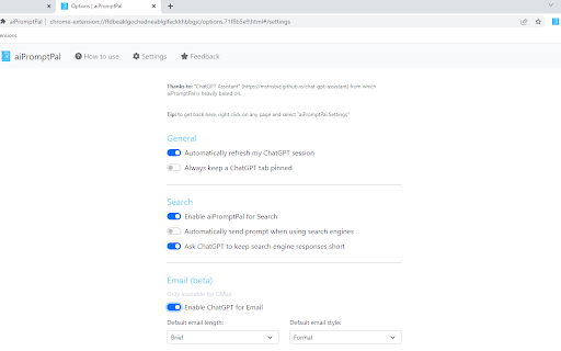 aiPromptPal  from Chrome web store to be run with OffiDocs Chromium online