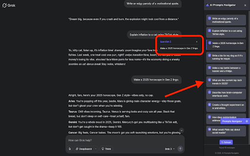 AI Prompts Navigator  from Chrome web store to be run with OffiDocs Chromium online
