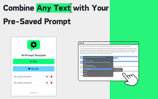 AI Prompt Template  from Chrome web store to be run with OffiDocs Chromium online