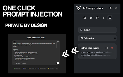 AI Promptventory  from Chrome web store to be run with OffiDocs Chromium online