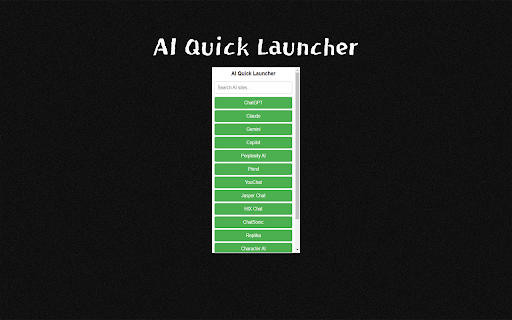 AI Quick Launcher  from Chrome web store to be run with OffiDocs Chromium online