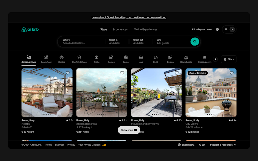 AirBnb Dark Mode  from Chrome web store to be run with OffiDocs Chromium online