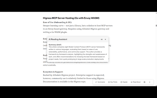 AI Reading Assistant  from Chrome web store to be run with OffiDocs Chromium online