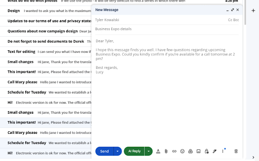 aireply: Your Personalized Email Writing Assistant  from Chrome web store to be run with OffiDocs Chromium online
