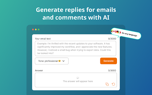 AI Response – Fast Reply Generator  from Chrome web store to be run with OffiDocs Chromium online