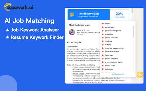 AI Resume Builder Supawork AI  from Chrome web store to be run with OffiDocs Chromium online