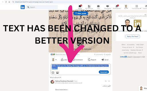 AI Rewriter : Rewrite Instantly In Linkedin And Gmail  from Chrome web store to be run with OffiDocs Chromium online