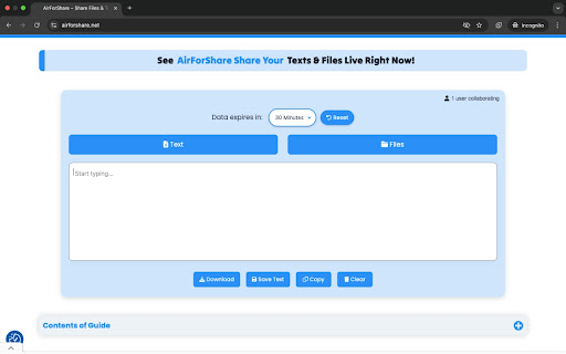 AirForShare Share Files  Text Instantly, No Signup  Limits!  from Chrome web store to be run with OffiDocs Chromium online