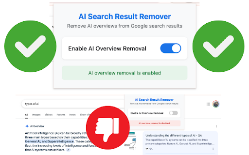 AI Search Result Remover  from Chrome web store to be run with OffiDocs Chromium online