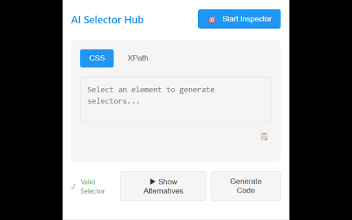 AI Selector Hub  from Chrome web store to be run with OffiDocs Chromium online