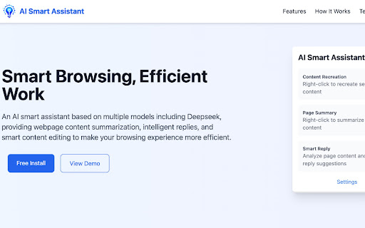 AI Smart Assistant  from Chrome web store to be run with OffiDocs Chromium online