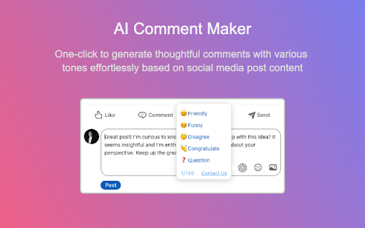 AI Social Media Post Generator LinkedIn™ from Chrome web store to be run with OffiDocs Chromium online AI Social Media Post Generator LinkedIn™ from Chrome web store to be run with OffiDocs Chromium online