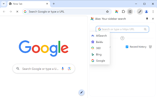 Aiso: Your sidebar search  from Chrome web store to be run with OffiDocs Chromium online