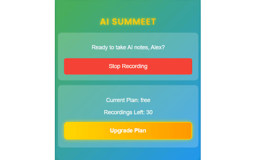 AI Summeet  from Chrome web store to be run with OffiDocs Chromium online