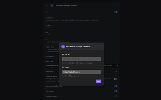 AITable Url to Image Converter  from Chrome web store to be run with OffiDocs Chromium online