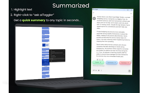 aiToggler Chrome Extension  from Chrome web store to be run with OffiDocs Chromium online