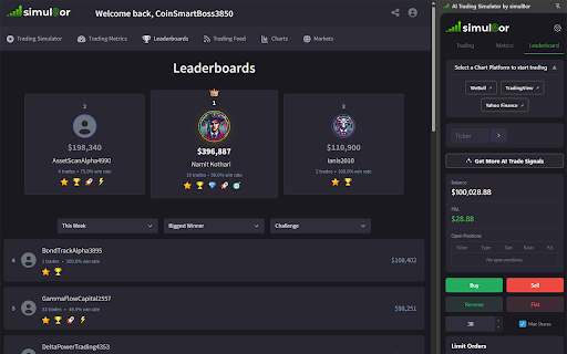 AI Trading Simulator by simul8or  from Chrome web store to be run with OffiDocs Chromium online