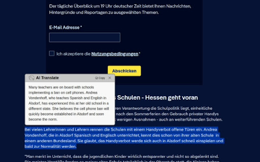 AI Translate: Get a High Quality Translation Powered by ChatGPT  from Chrome web store to be run with OffiDocs Chromium online