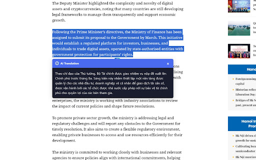 AI Translator Dịch Thông Minh Bằng AI GPT  from Chrome web store to be run with OffiDocs Chromium online