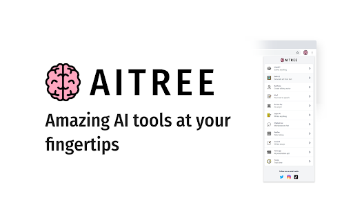AITREE AI Tools Hub  from Chrome web store to be run with OffiDocs Chromium online