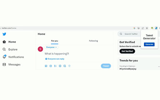 AI Tweet Generator Bot  from Chrome web store to be run with OffiDocs Chromium online