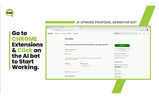 AI Upwork Proposal Generator Bot  from Chrome web store to be run with OffiDocs Chromium online